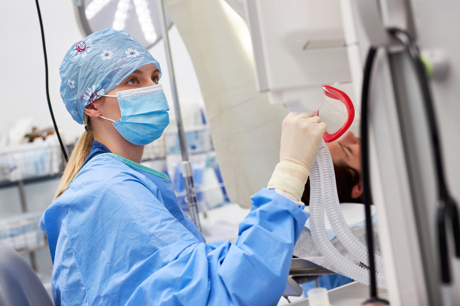 Locum Tenen configuring medical equipment